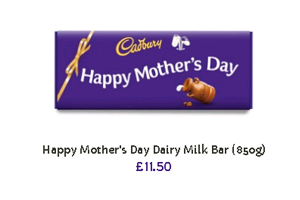 Happy Mothers Day Cadbury Dairy Milk Bar