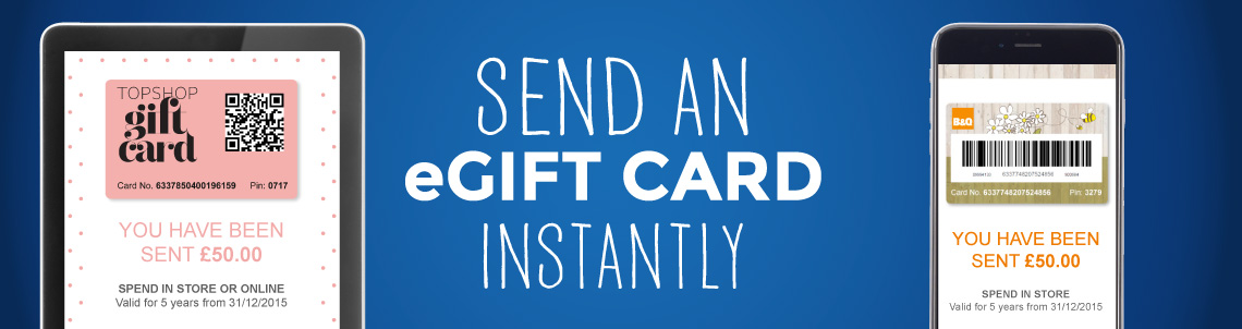 Send digital gifts instantly from great retailers