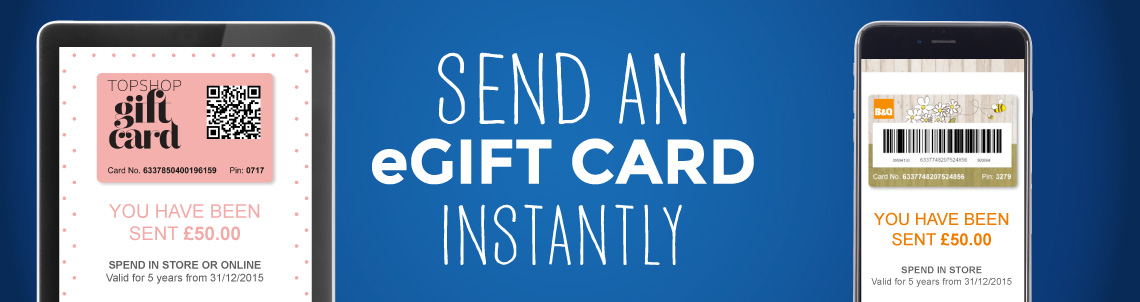 Send digital gifts instantly from great retailers