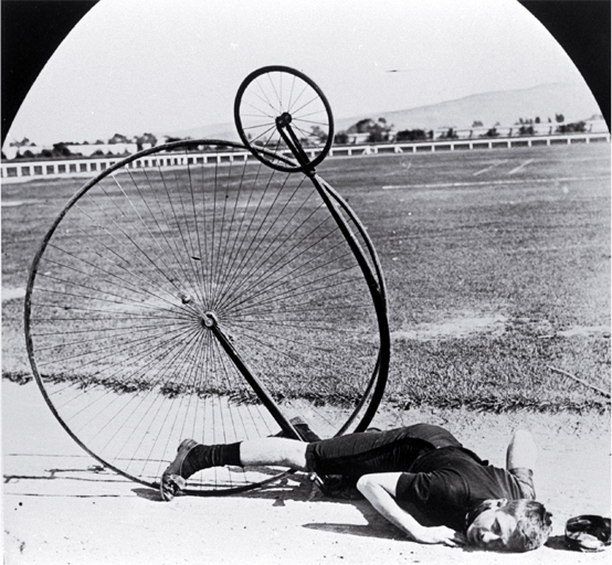 penny farthing bicycle accident
