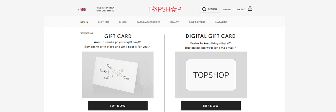 top shop voucher