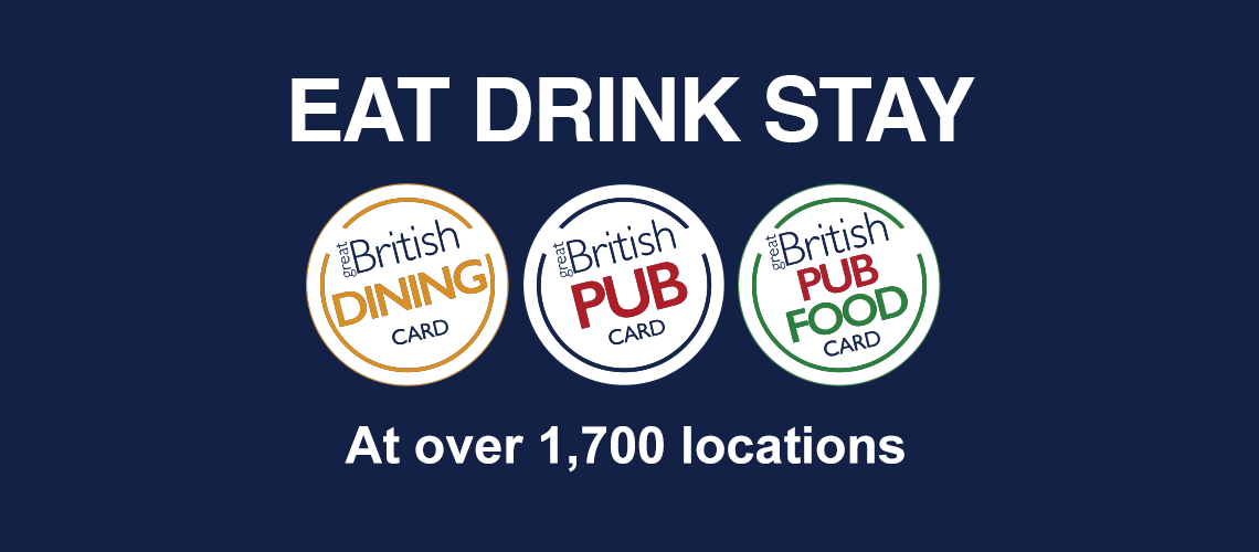 Great British Pub Card covering UK 1,700 pubs and resturants